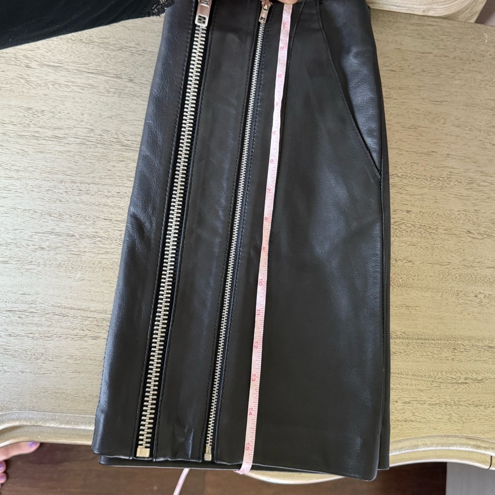 Maje Black Lamb Leather Skirt - Picture 5 of 7